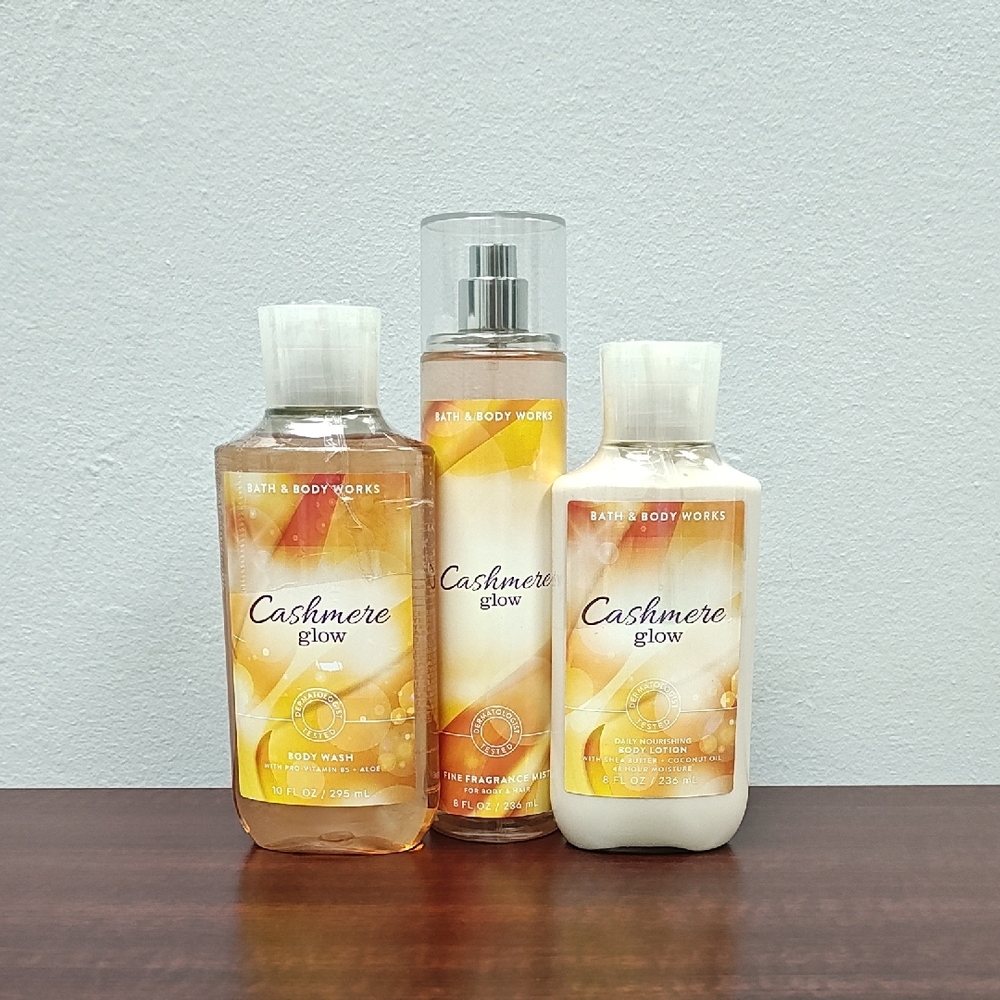 Bath & Body Works CASHMERE GLOW 3 Piece Bundle Set